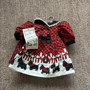 Red Plaid Dog Print Dress